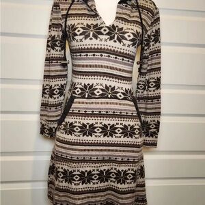 EARTHBOUND long sleeve hooded fairisle dress S